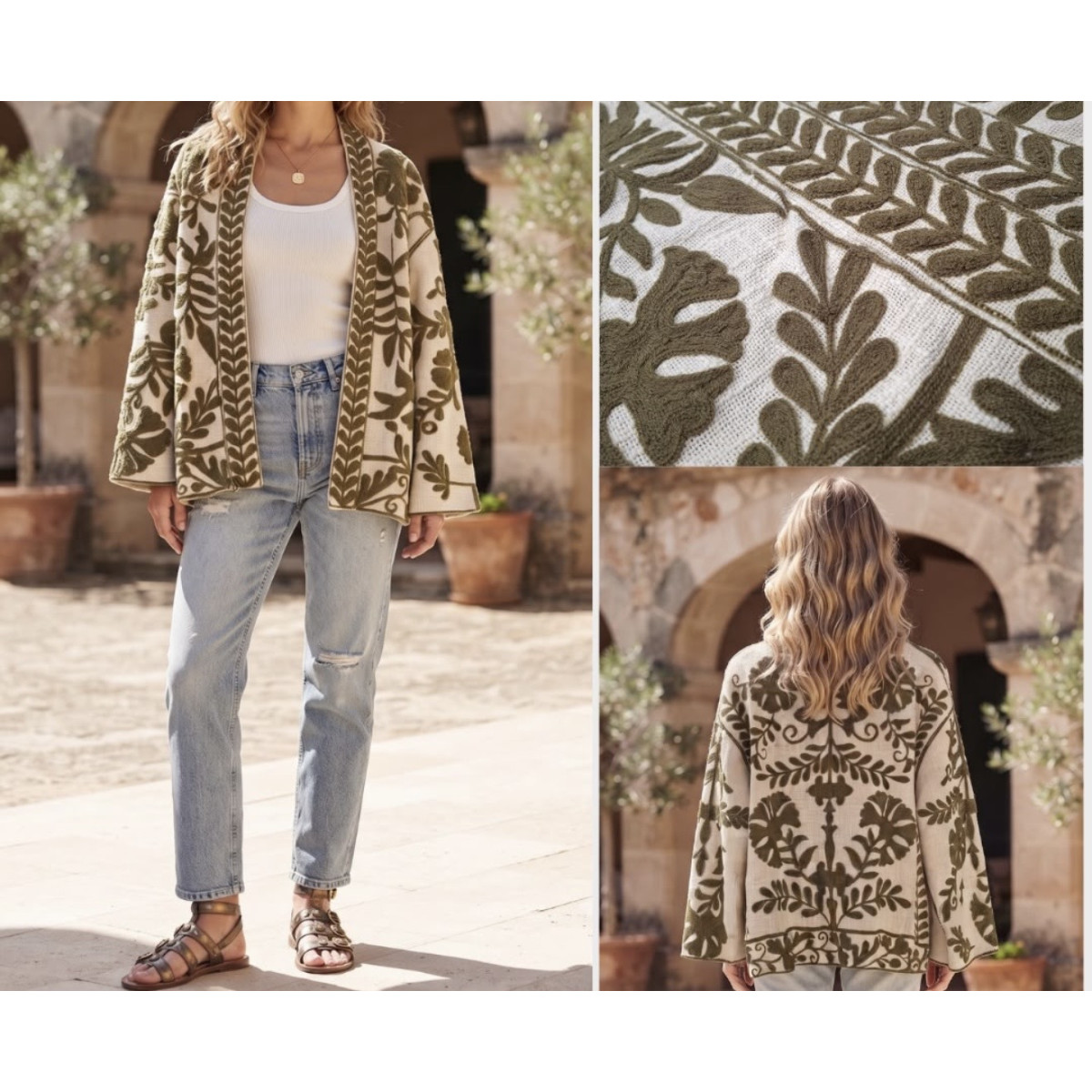 CHAQUETA ALGODON BORDADA